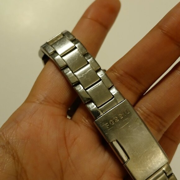 Glitzy Fossil AM-4175 MOP Dial Crystal Bezel All Stainless Women's Dress Watch - Picture 10 of 13